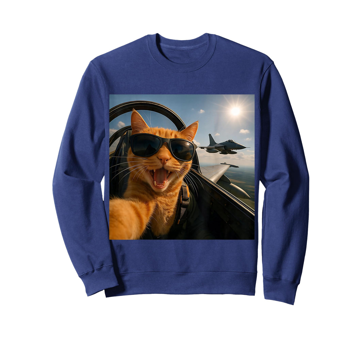 Cat Selfie Jet Airplane Funny Cat Gifts for Men Women Kids T-Shirt