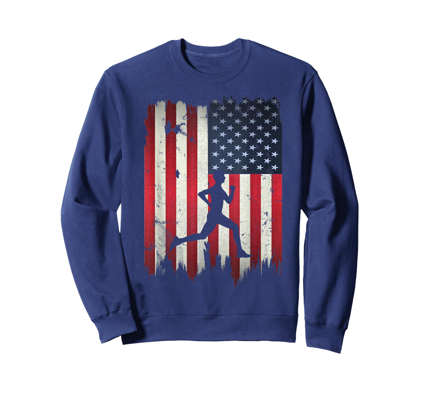 Runner Running USA American Flag 4th of July T-Shirt