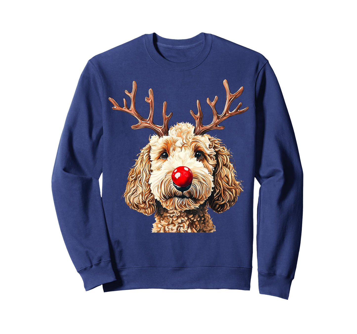Cute Reindeer Santa Goldendoodle Christmas Xmas Holiday T-Shirt