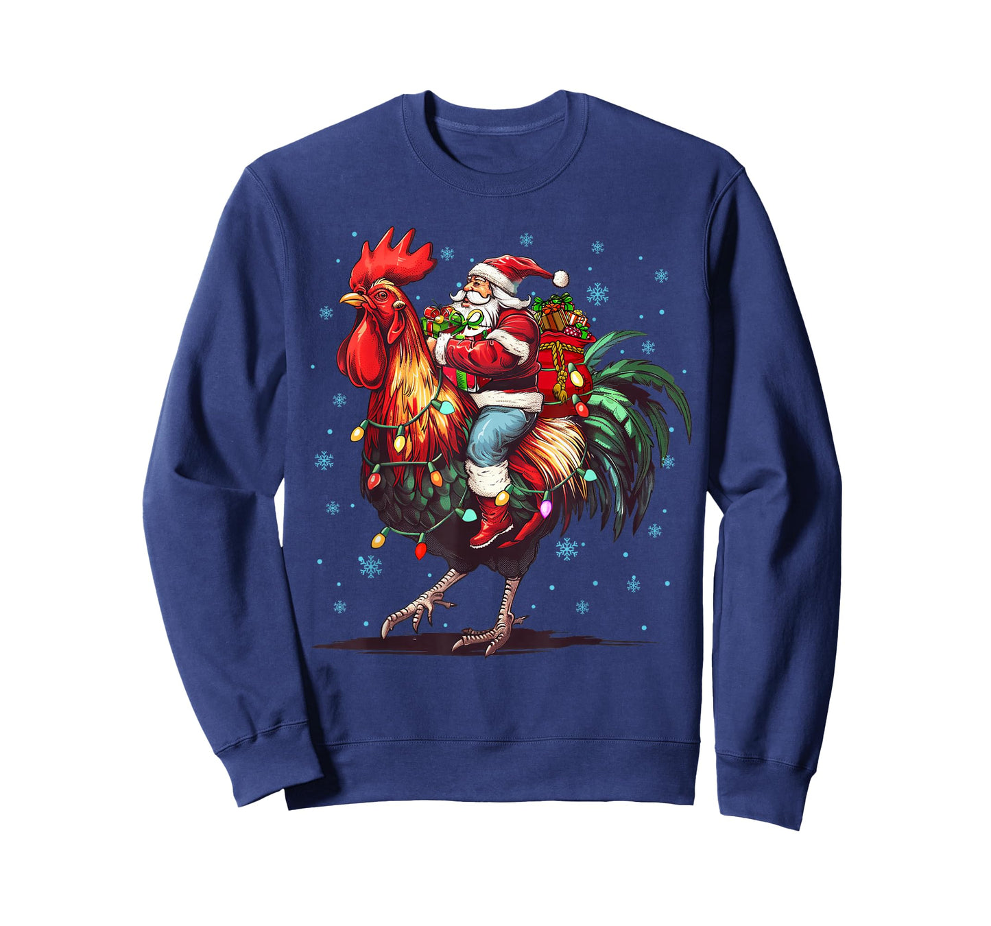 Chicken Lover Xmas Funny Santa Riding Chicken Christmas 2025 T-Shirt