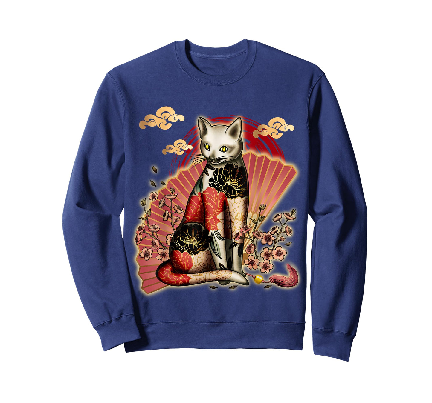 Irezumi Cat: Japanese Tattoo with Cherry Blossoms T-Shirt