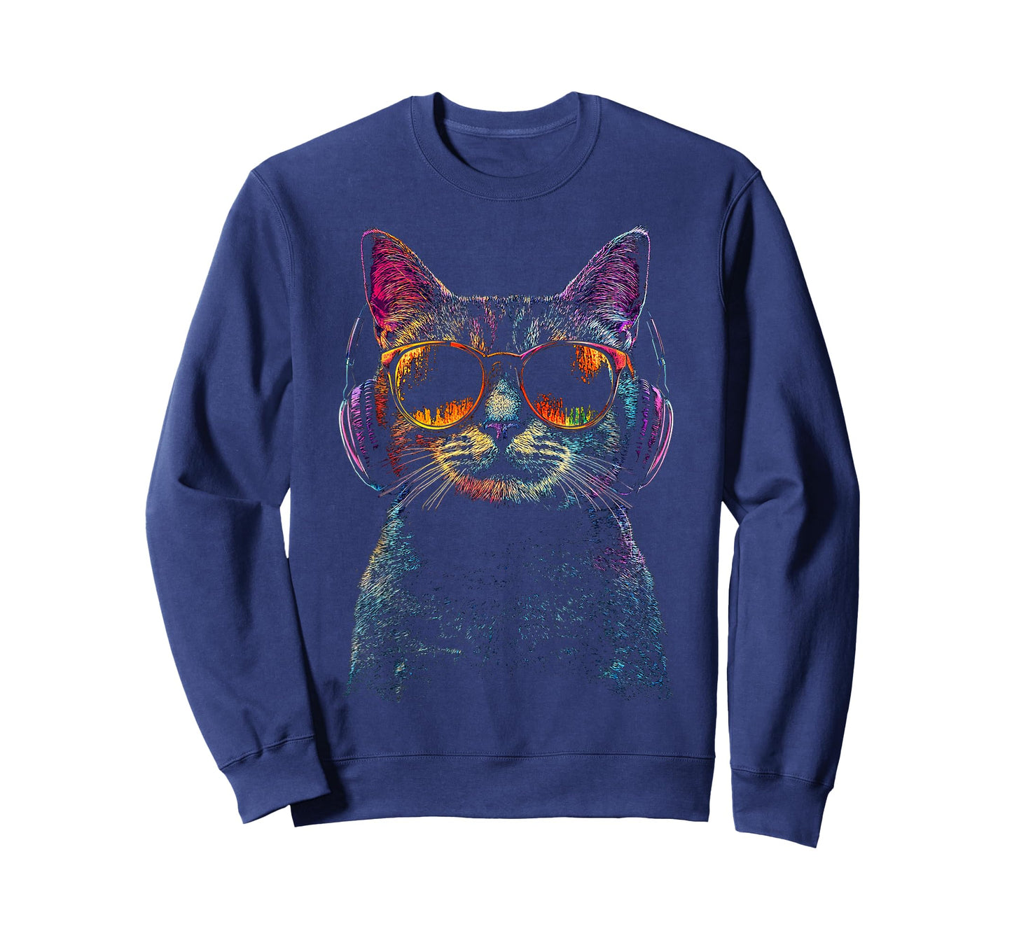 Cat Animal Motif Music Headphone Art Cat T-Shirt
