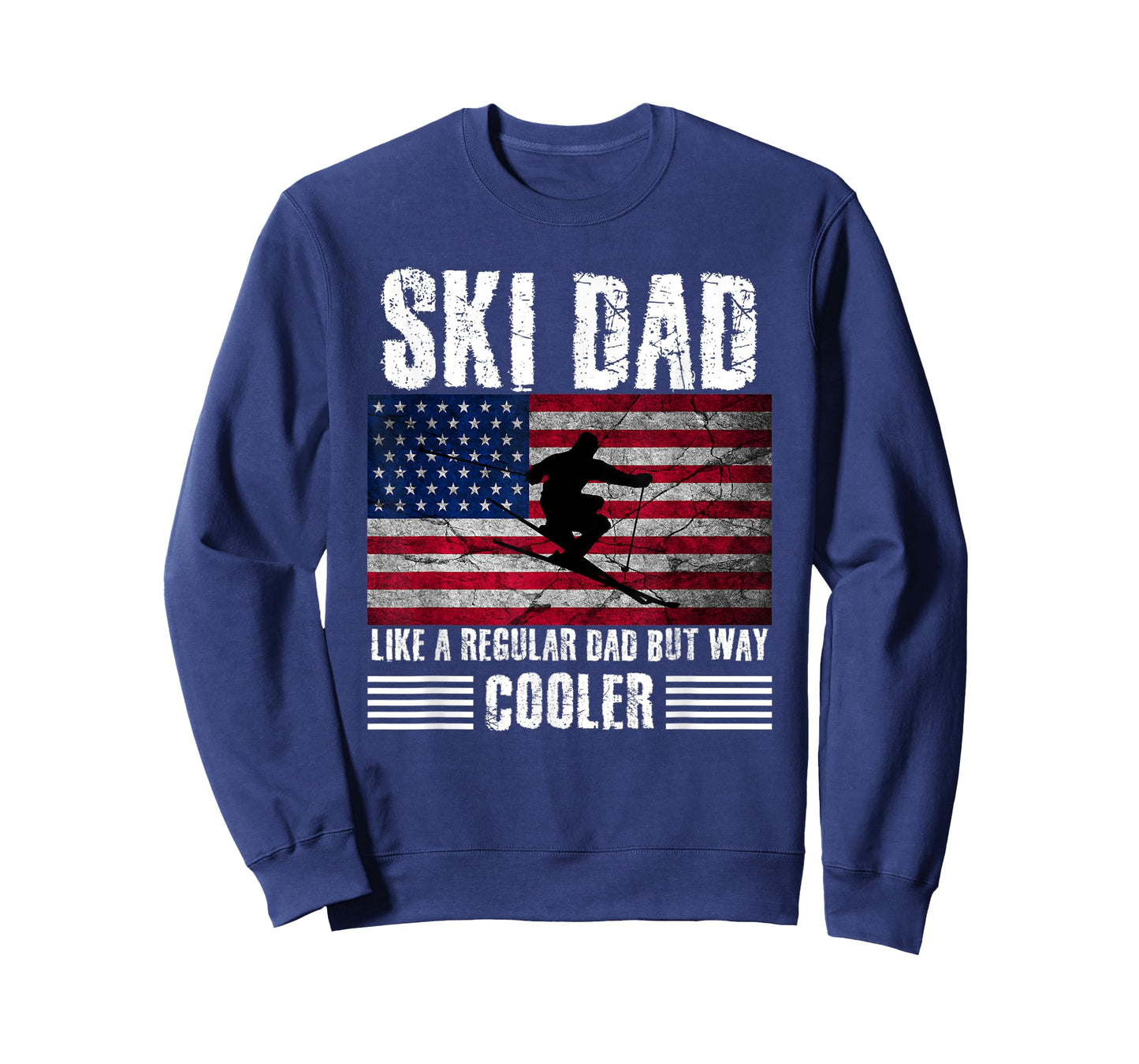 Ski Dad Like A Regular Dad But Way Cooler American Flag T-Shirt