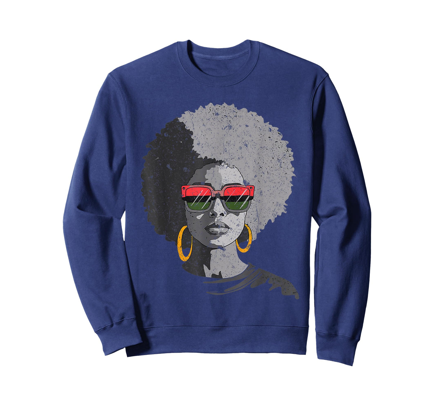 Women Black Queen Afro Melanin Face Dripping Juneteenth T-Shirt