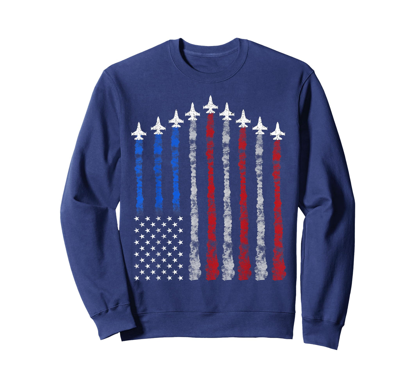 Fighter Jet Airplane USA Flag 4th of July Patriotic T-Shirt
