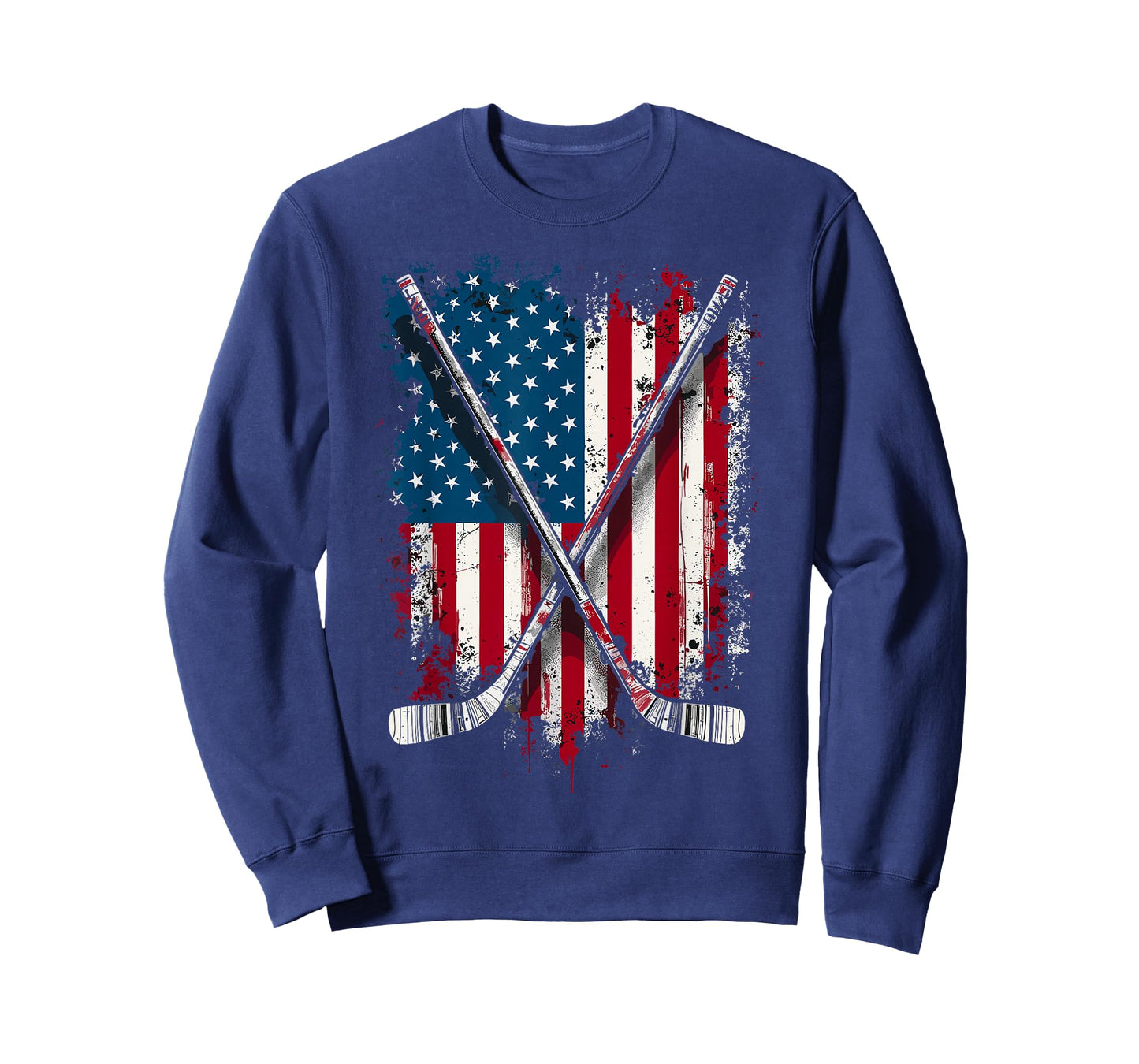 Hockey Stick USA Flag Hockey Player T-Shirt