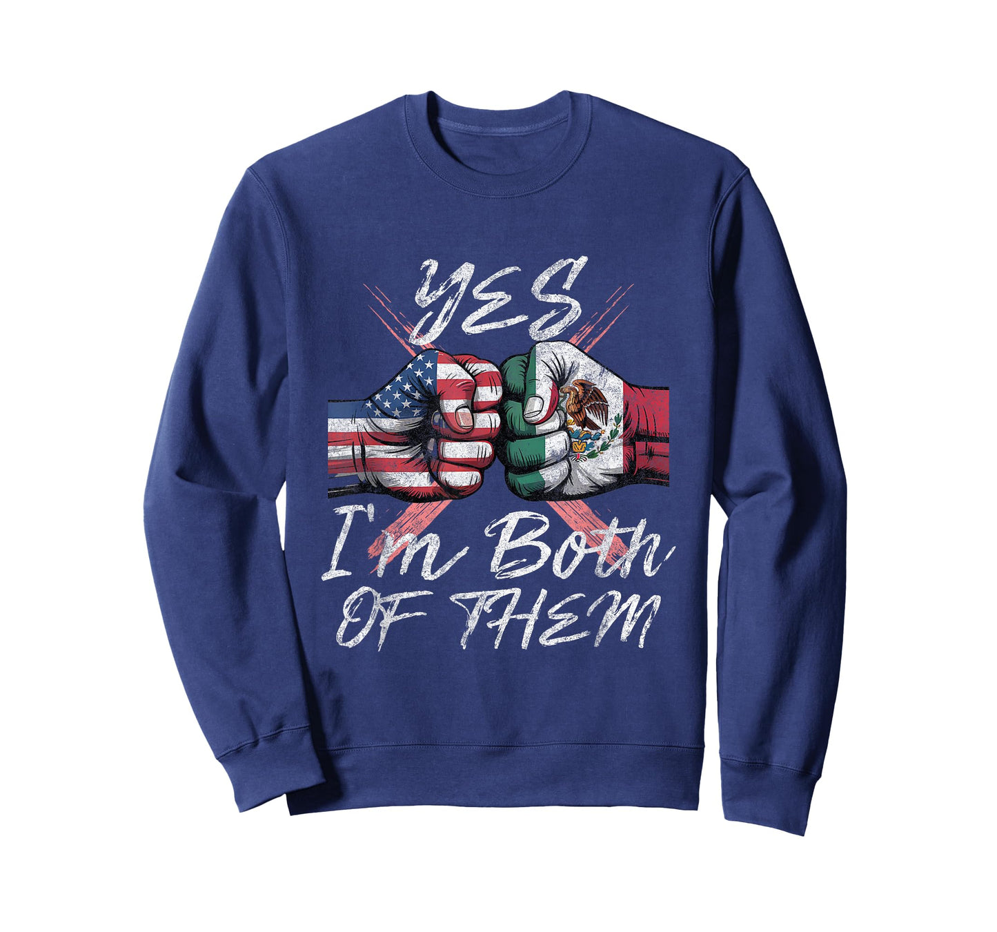 Half Mexican and American Mexico America USA Flag Men Women T-Shirt