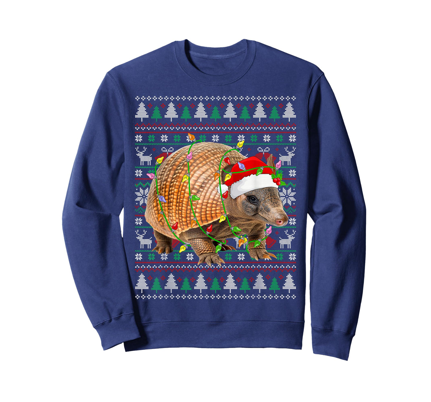 Armadillo Christmas Sweater Santa Hat Ugly Xmas Pajama T-Shirt