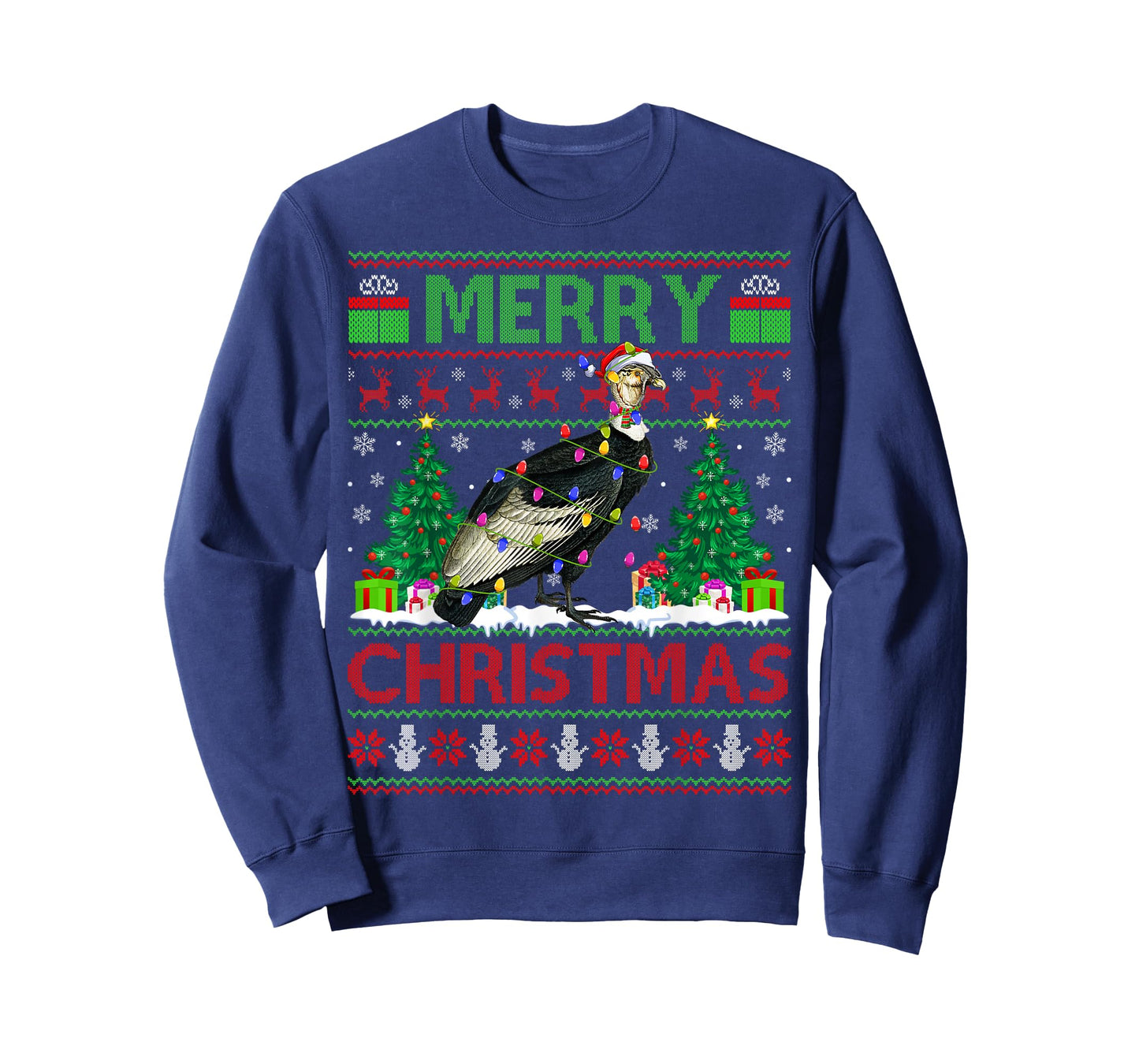 Condor Bird Lover Xmas Tree Ugly Santa Condor Christmas T-Shirt