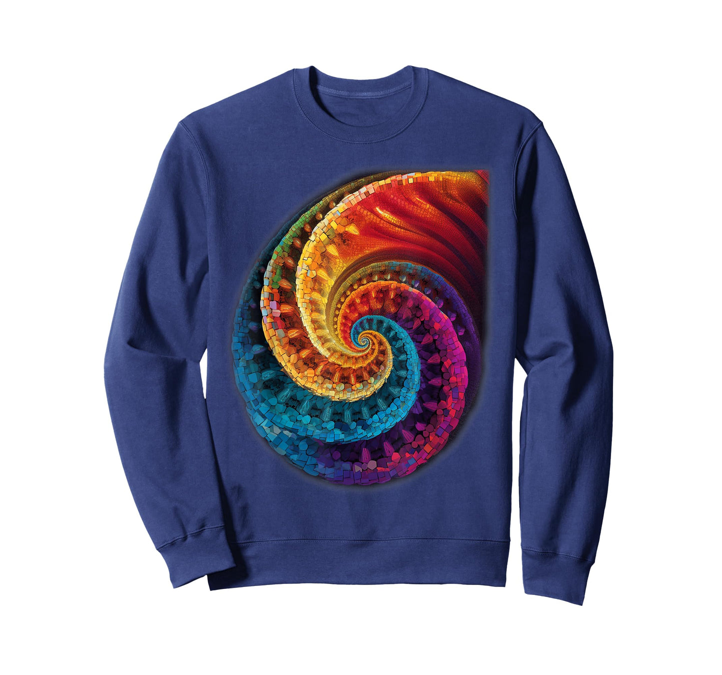 Colorful Fibonacci Spiral Psychedelic Colors Abstract Math T-Shirt