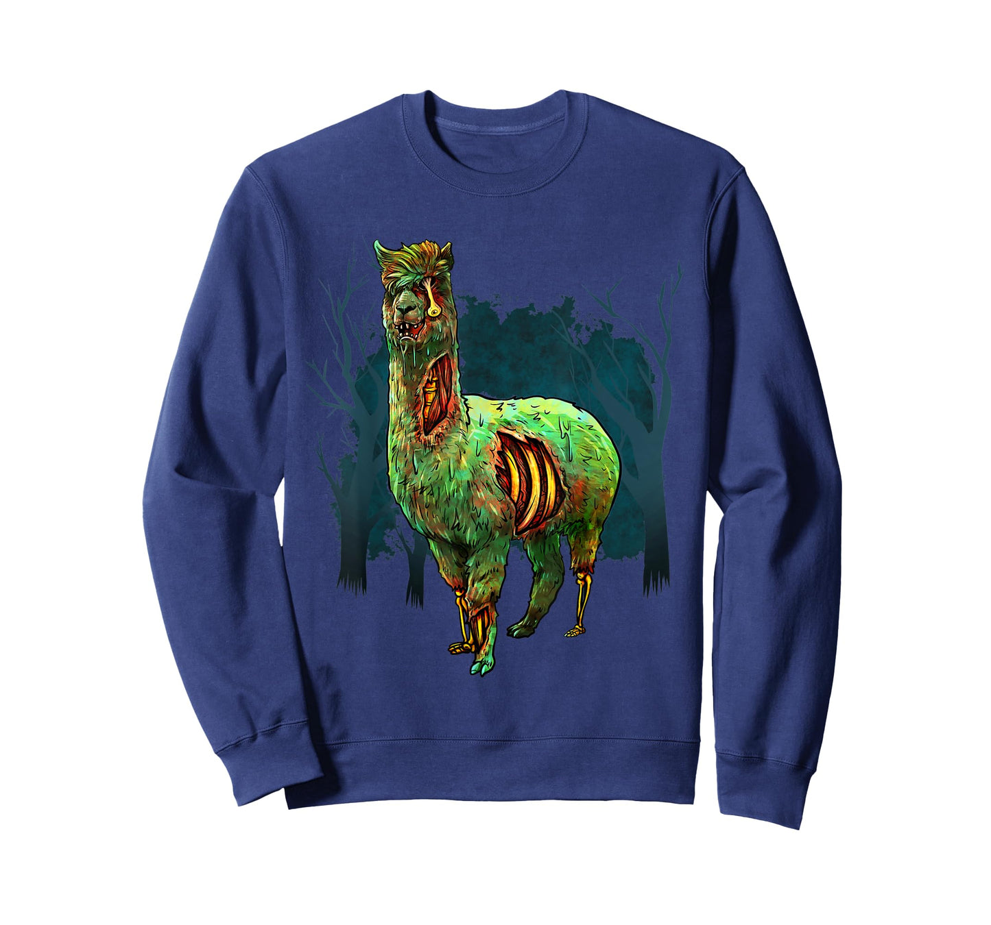 Halloween Llama Zombie Scary Spooky Drawing Graphic Gift T-Shirt