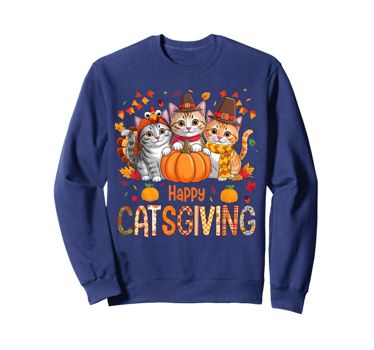 Happy Catsgiving Thanksgiving Kitten Cat Lover Fall Autumn T-Shirt