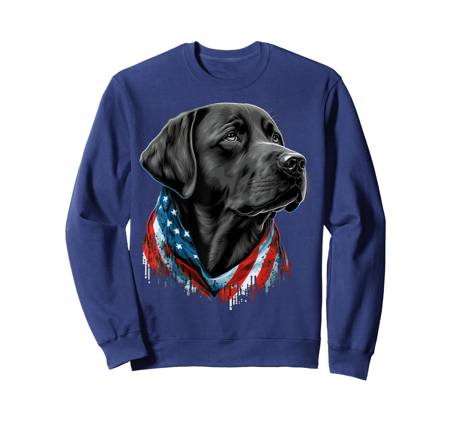 USA 4th of July Black Patriotic American Labrador Retriever T-Shirt