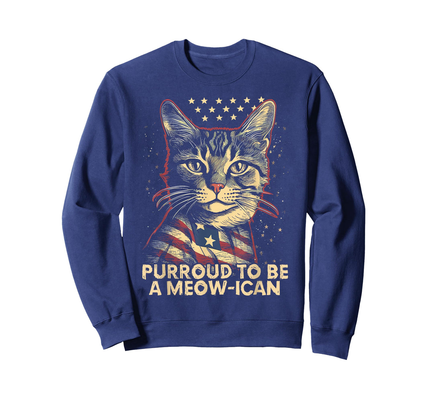 4th July Cat Lover, Purroud To Be A Meow-ican, American Cat Men Women Kids T-Shirt