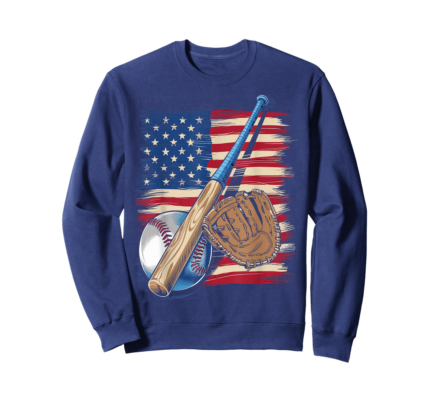 Baseball Player American Flag USA Patriotic T-Shirt