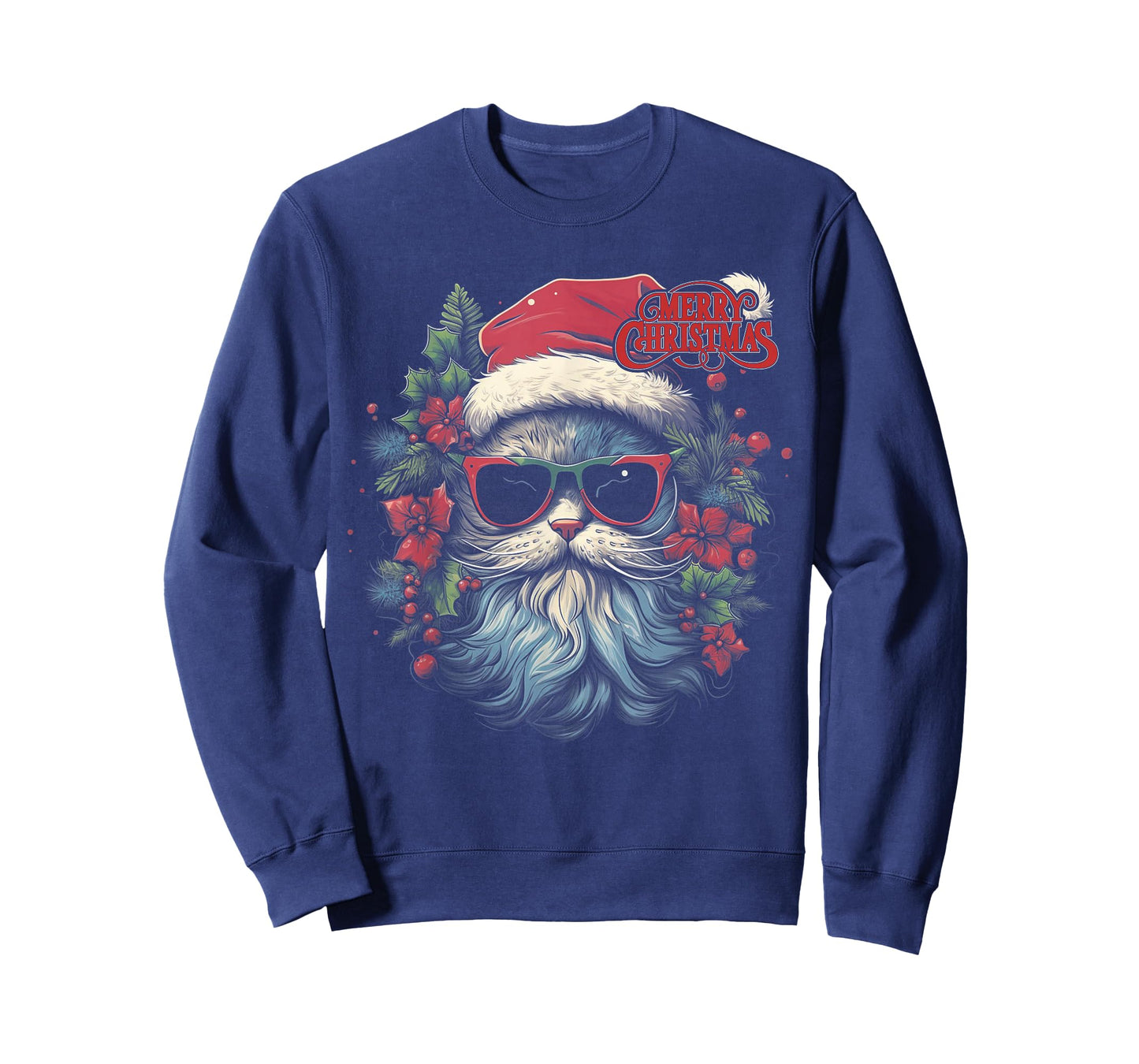 Cat - Christmas Funny Santa Holiday Men Women T-Shirt