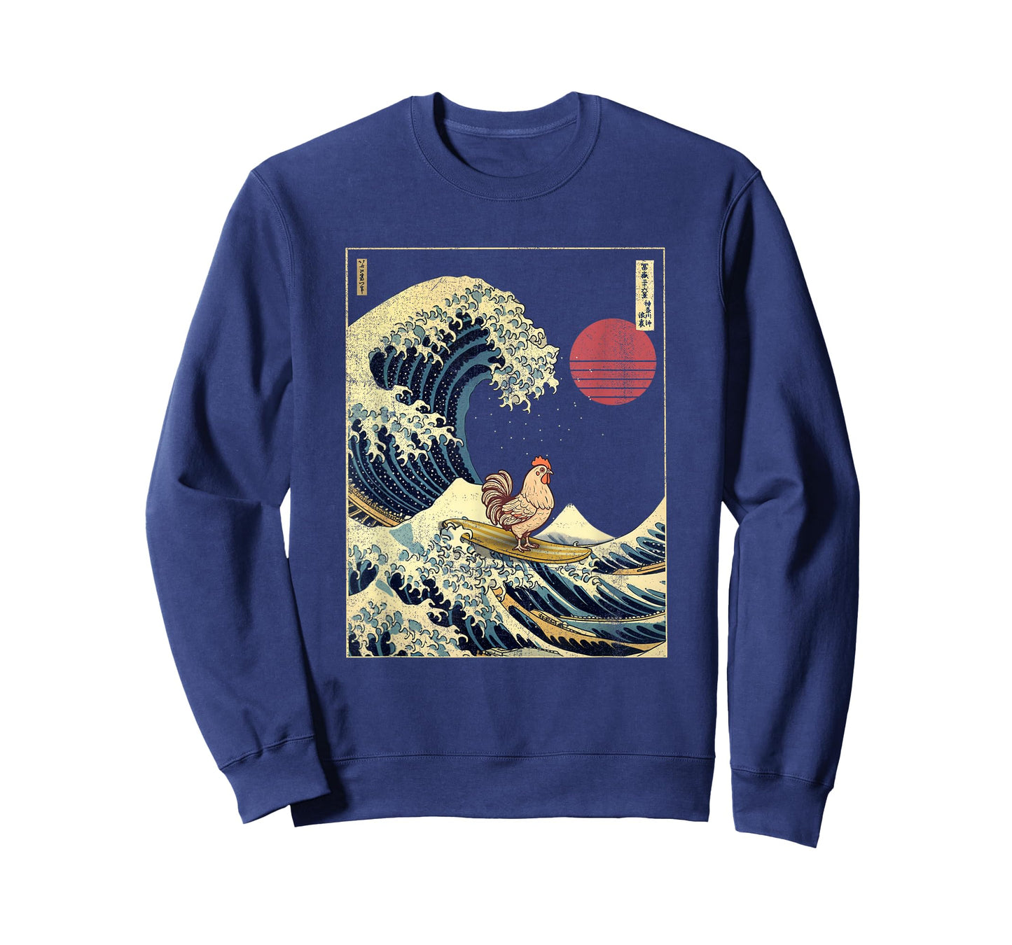 Rooster Kanagawa Wave Funny Surf Animal T-Shirt
