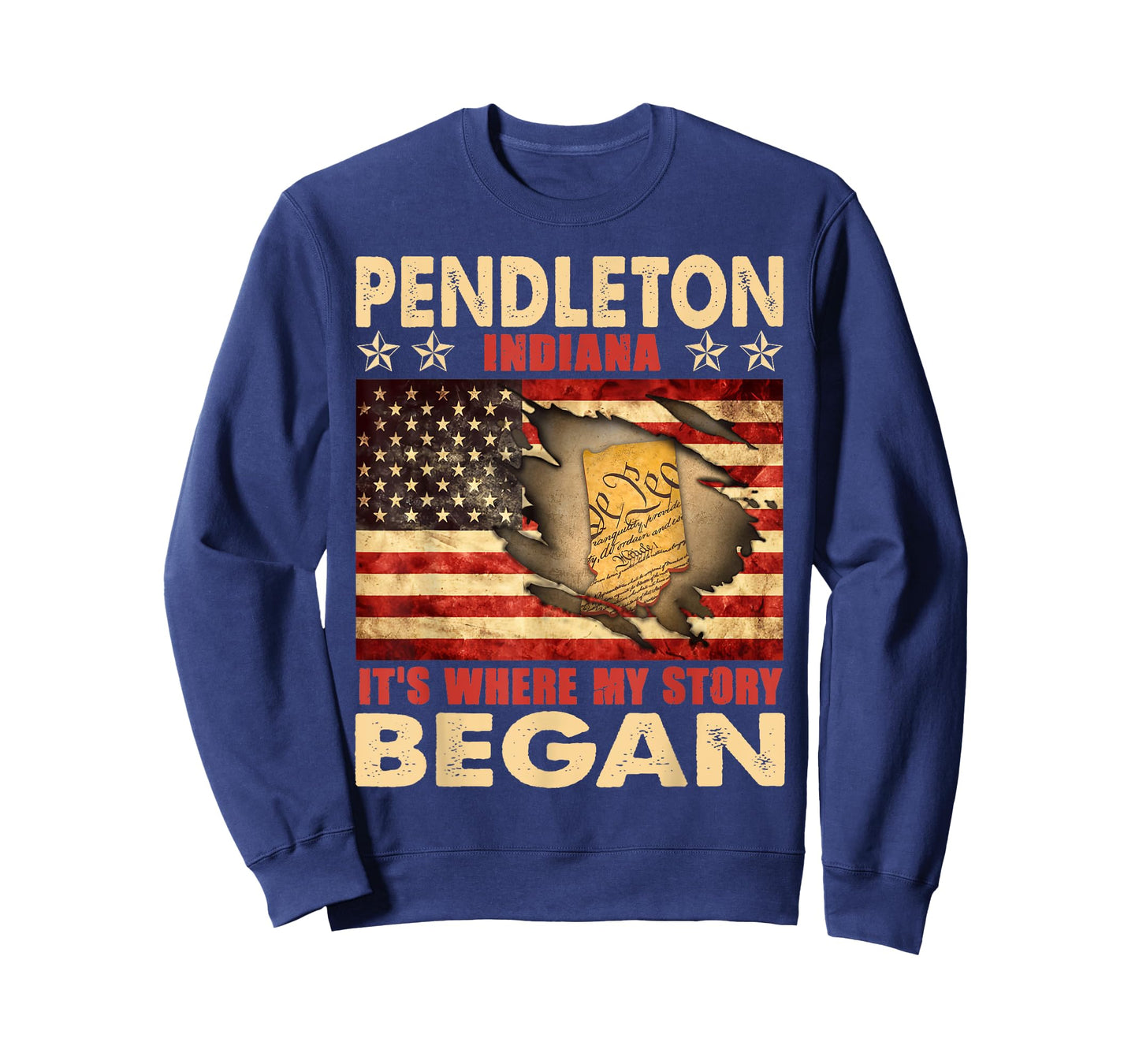 Pendleton Indiana USA Flag 4th Of July Women Kids Men T-Shirt