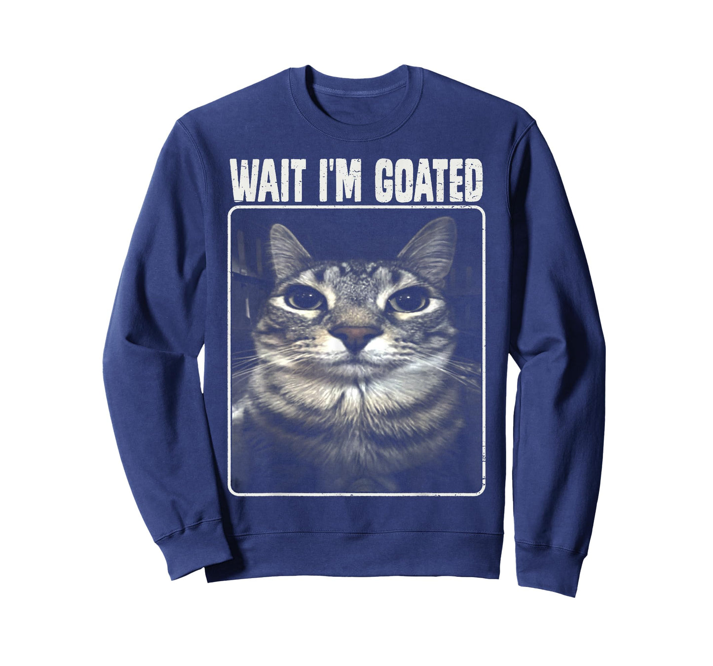 Wait I'm Goated Meme Silly Cat T-Shirt for Men Women Girls Kids