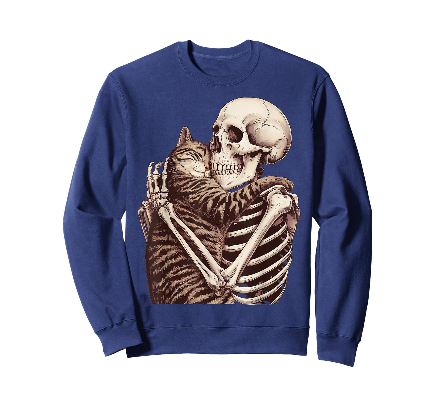 Skeleton Hugging Cat Gifts for Cat Mom Cat Dad Cat Lover T-Shirt