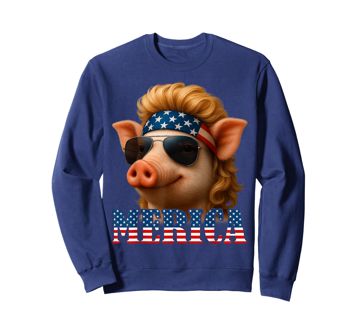 Funny Pig American Flag Farmer Independence Day 4th Of July T-Shirt