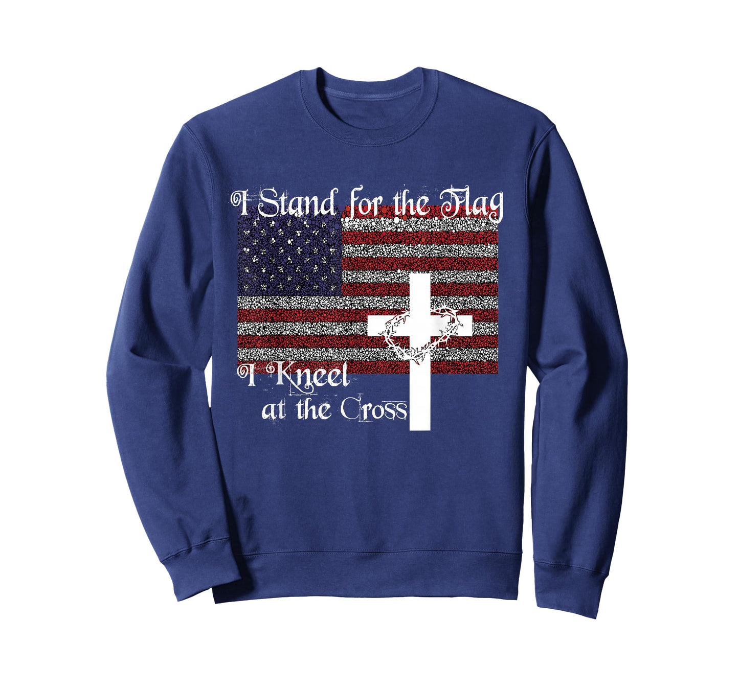Stand for the Flag, I Kneel at the Cross Patriotic Christian T-Shirt
