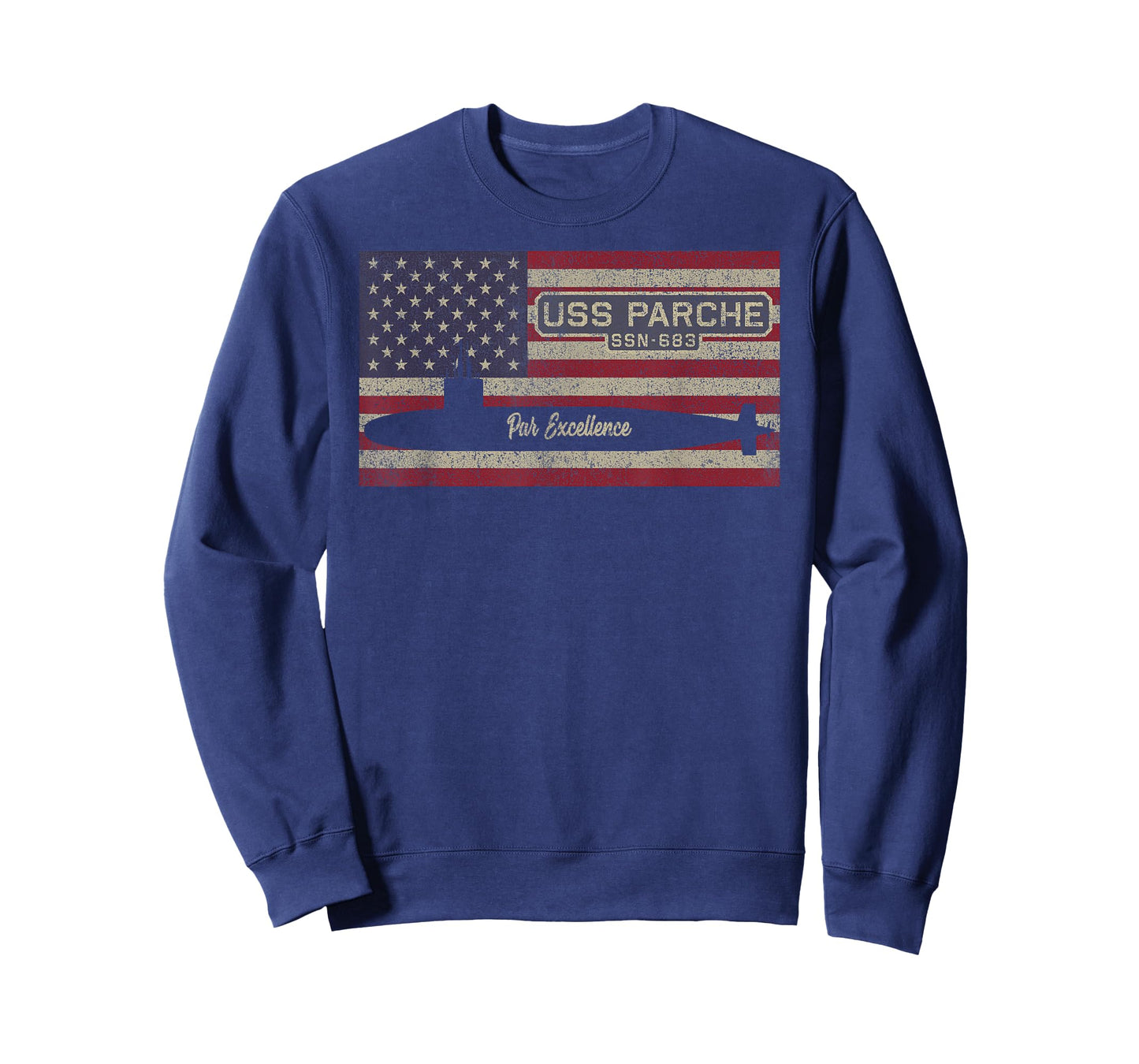 USS Parche SSN-683 Submarine USA American Flag T-Shirt