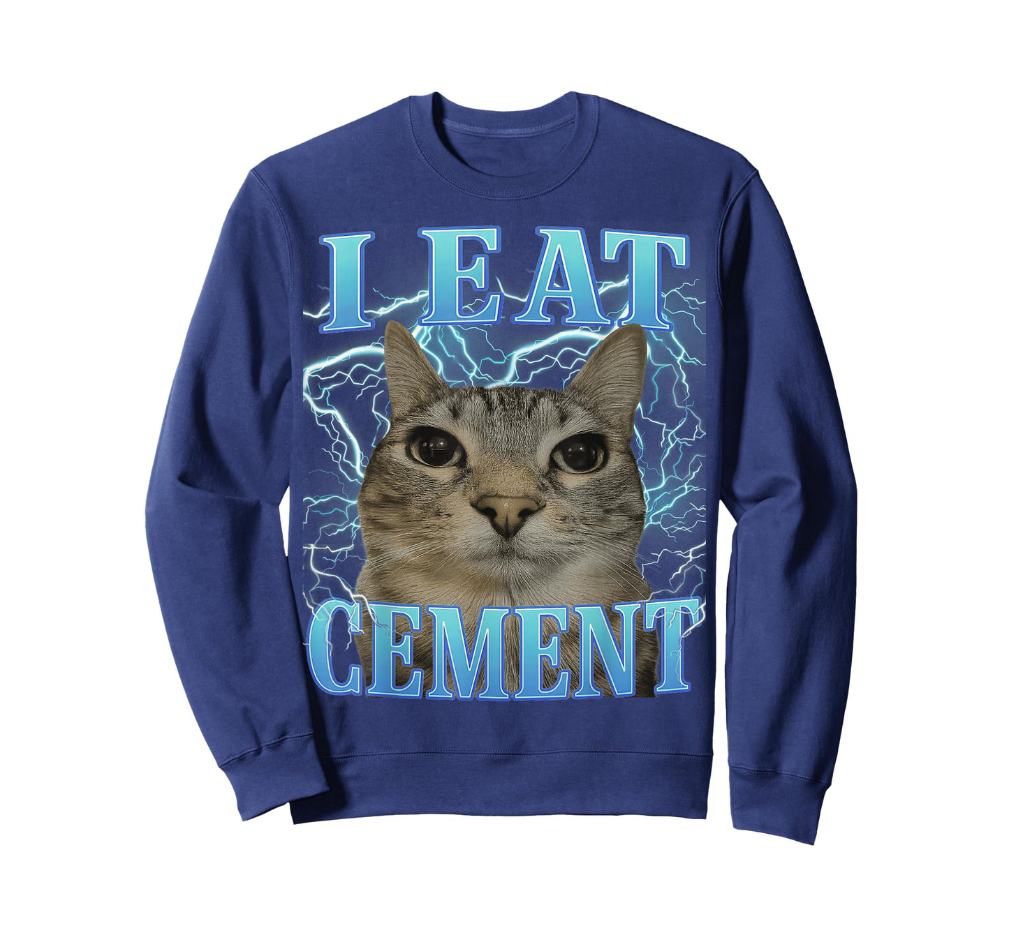 I Eat Cement Silly Cat Meme Funny Men Women Kids Graphic T-Shirt