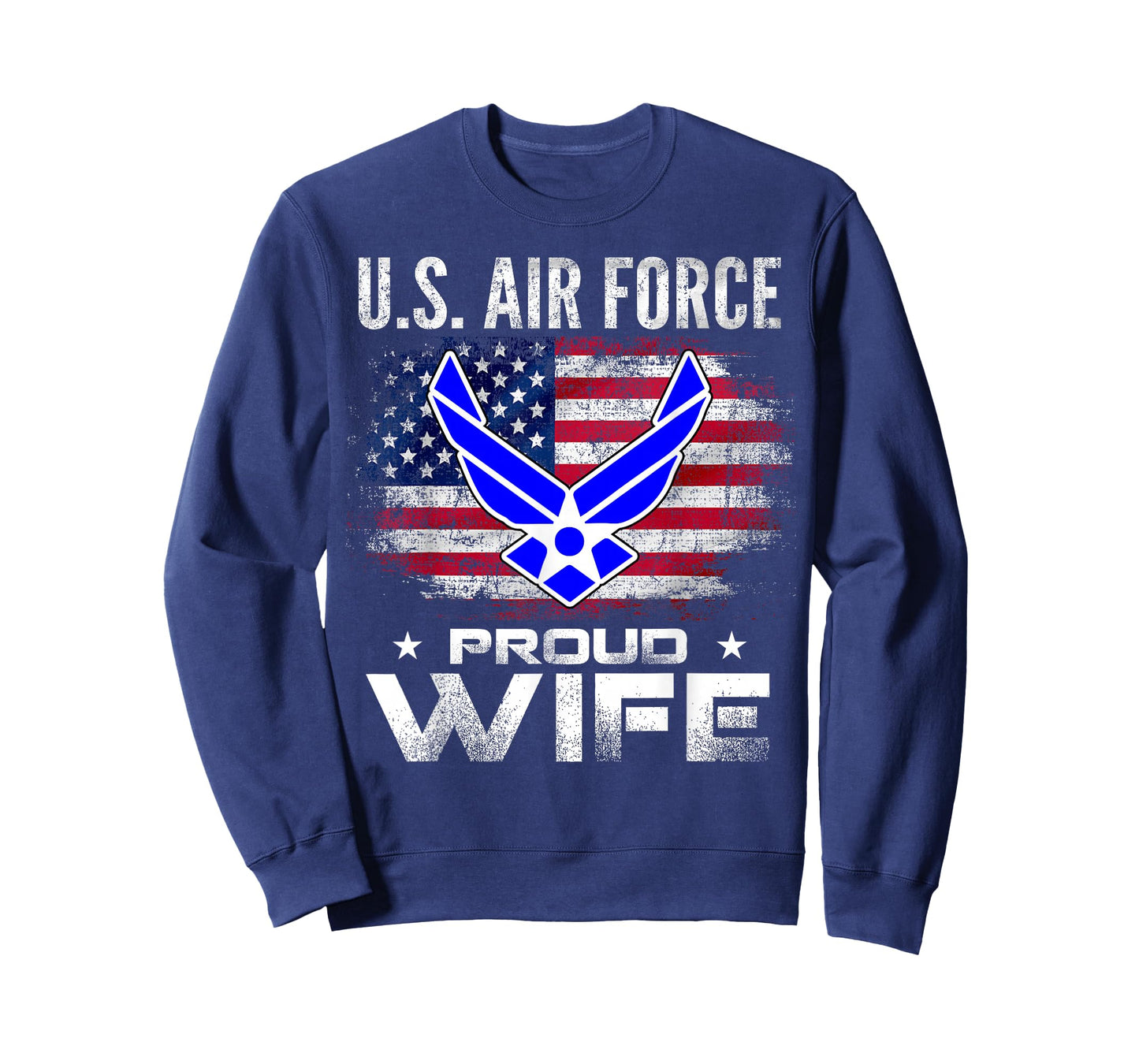 U.S Air Force Proud Wife with American Flag Gift Veteran T-Shirt
