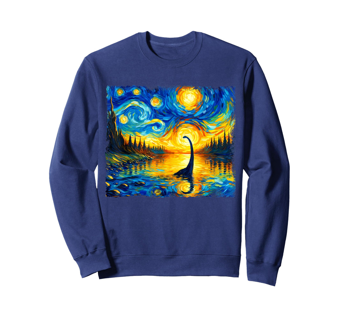 Vintage Arts Loch Ness Monster Outfits Starry Night Humor T-Shirt