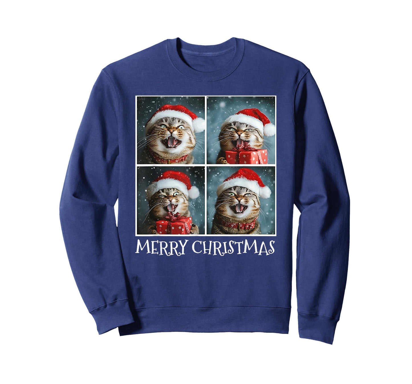 Cat Santa Hat Christmas Cat Selfie T-Shirt