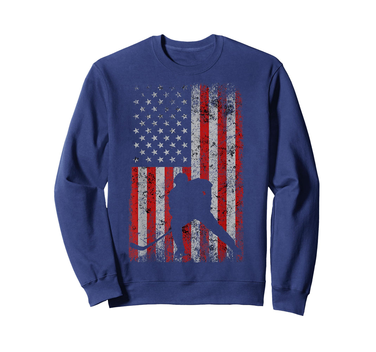 Patriotic American Flag Ice Hockey Gift Hockey Player Fan T-Shirt