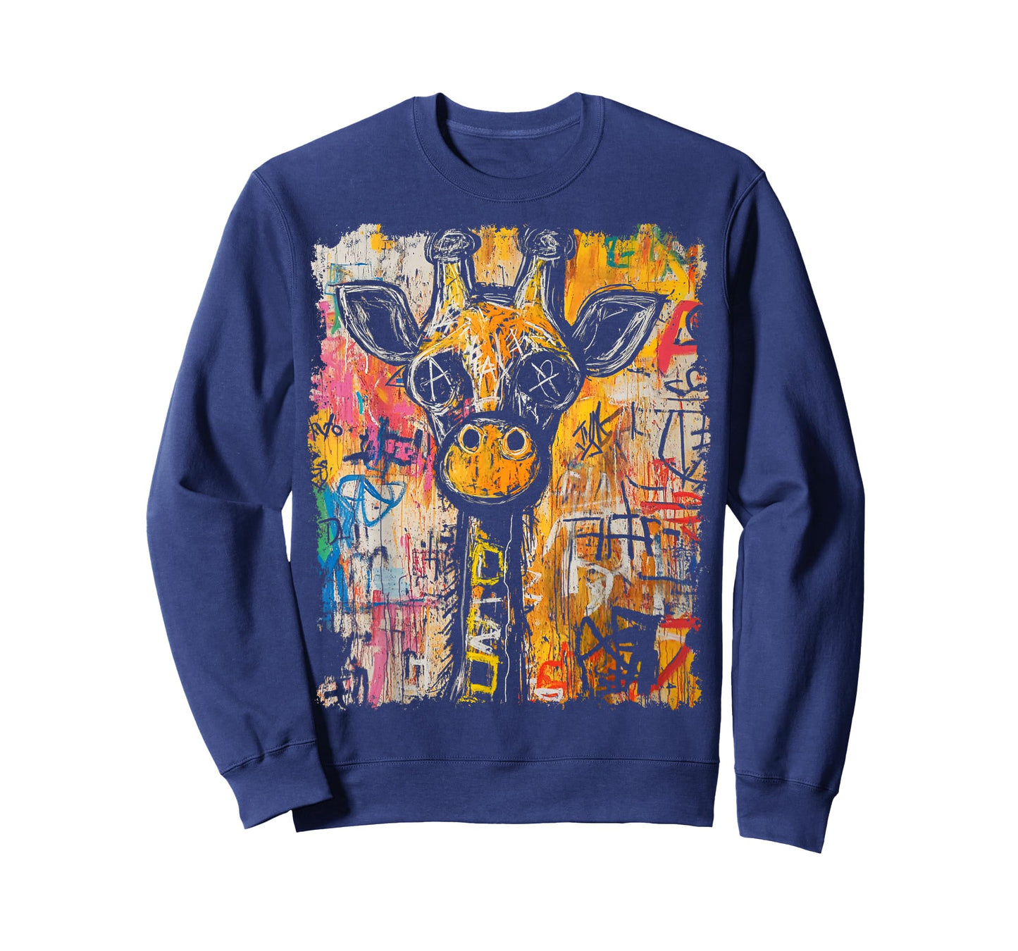 Animal Pop Art Design With A Giraffe On It Men's Graffiti T-Shirt