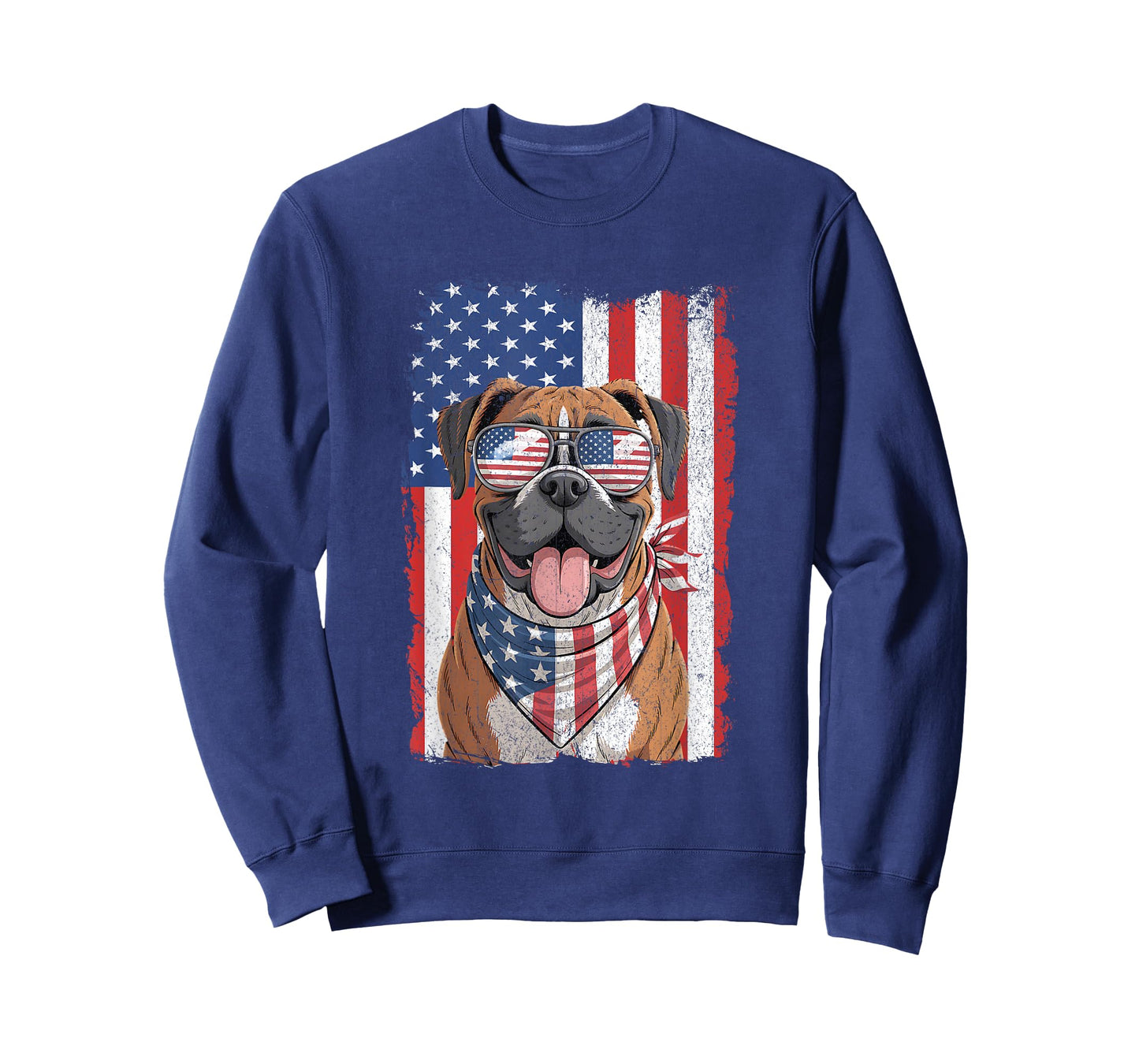 Boxer Dog 4th of July Dog Patriotic USA Flag Man Woman T-Shirt