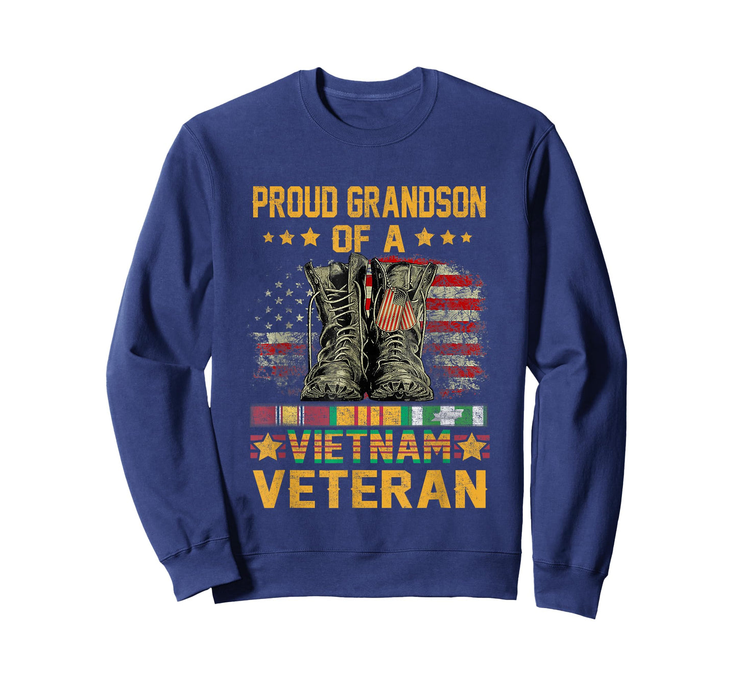 Proud Grandson of A Vietnam Veteran Flag American USA T-Shirt