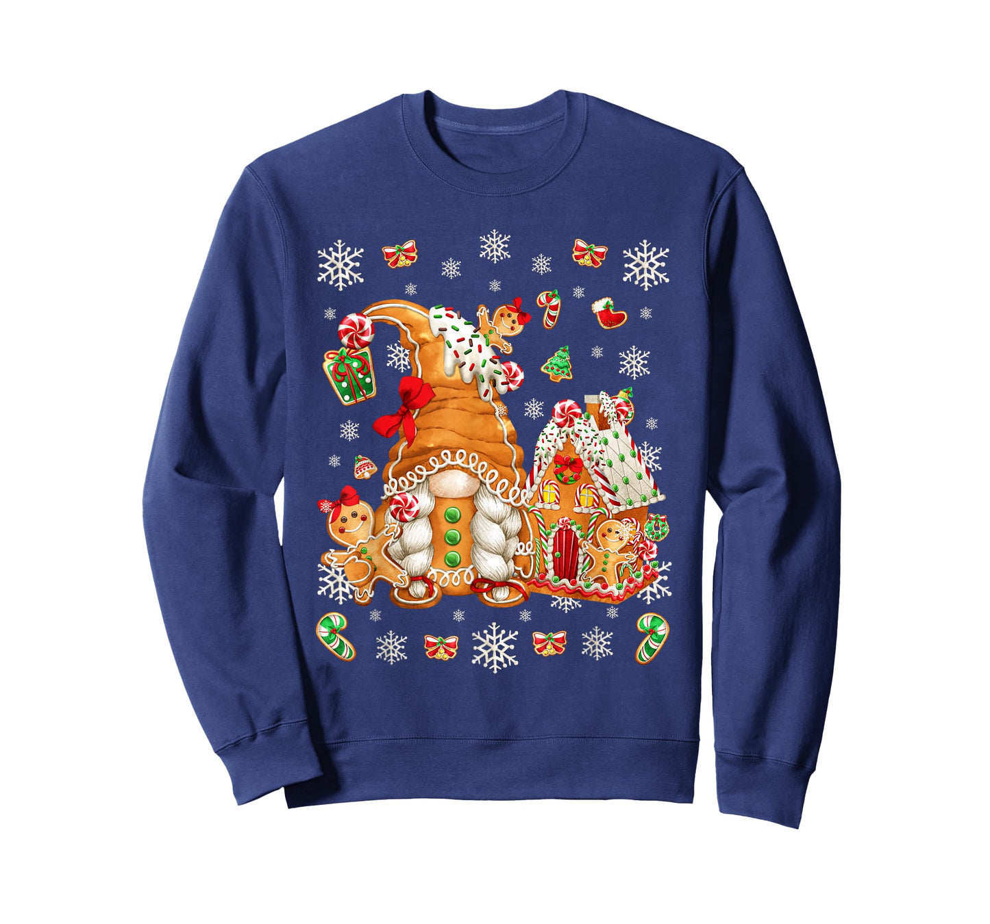 Cute Gingerbread House Decor for Women with Christmas Gnome T-Shirt