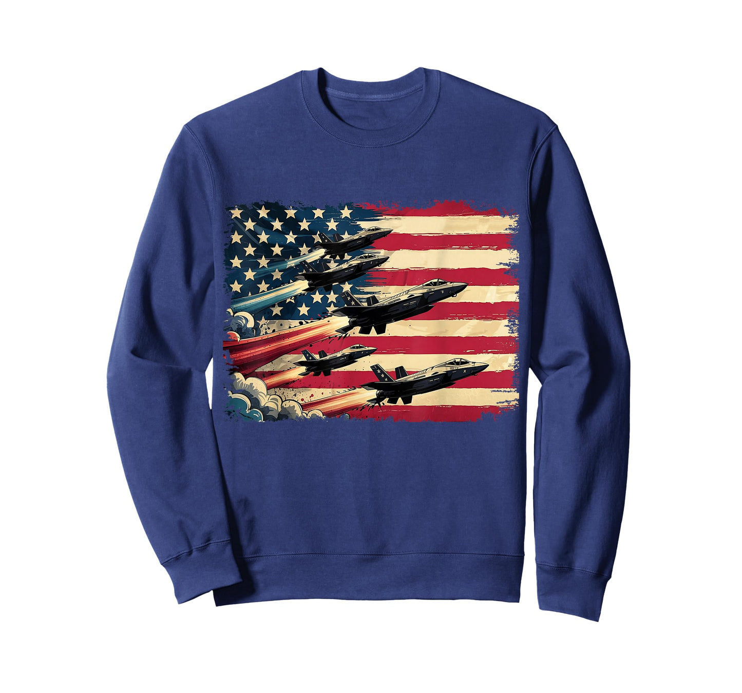Vintage American Flag USA Fighter Jets 4th of July Patriotic T-Shirt