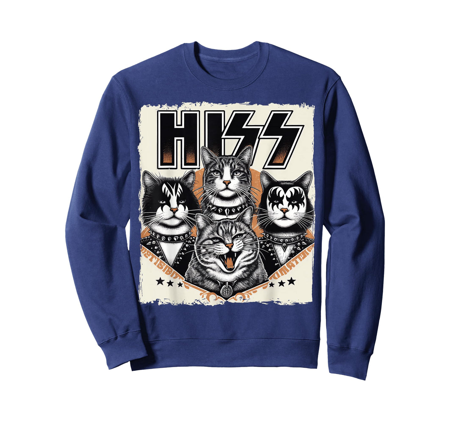 Funny Rock Band Cat Parody HISS Lettering and Meowing Cats T-Shirt