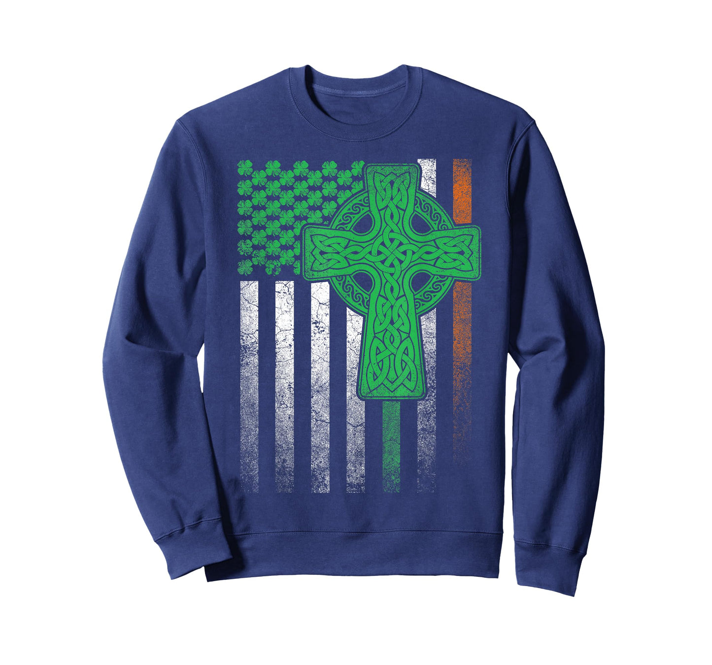 Irish American Flag Ireland Flag ST PATRICKS DAY Gift Cross T-Shirt