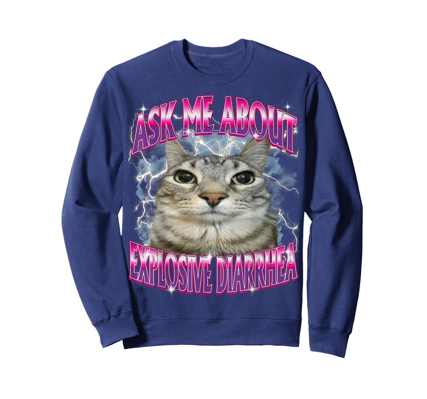 Ask Me About Explosive Diarrhea Cat Staring Meme Funny T-Shirt