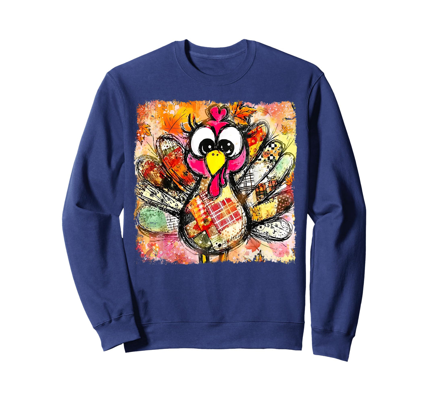 Thanksgiving Thankful Funny Turkey Brushstroke Watercolor T-Shirt