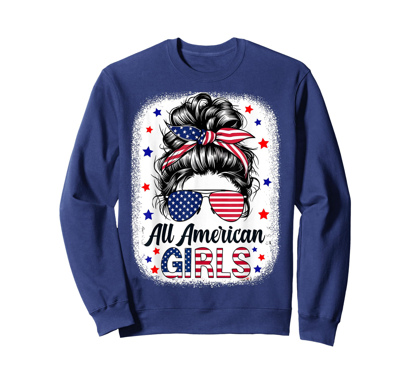 All American Girls USA Flag Patriot Women 4th July Girls T-Shirt