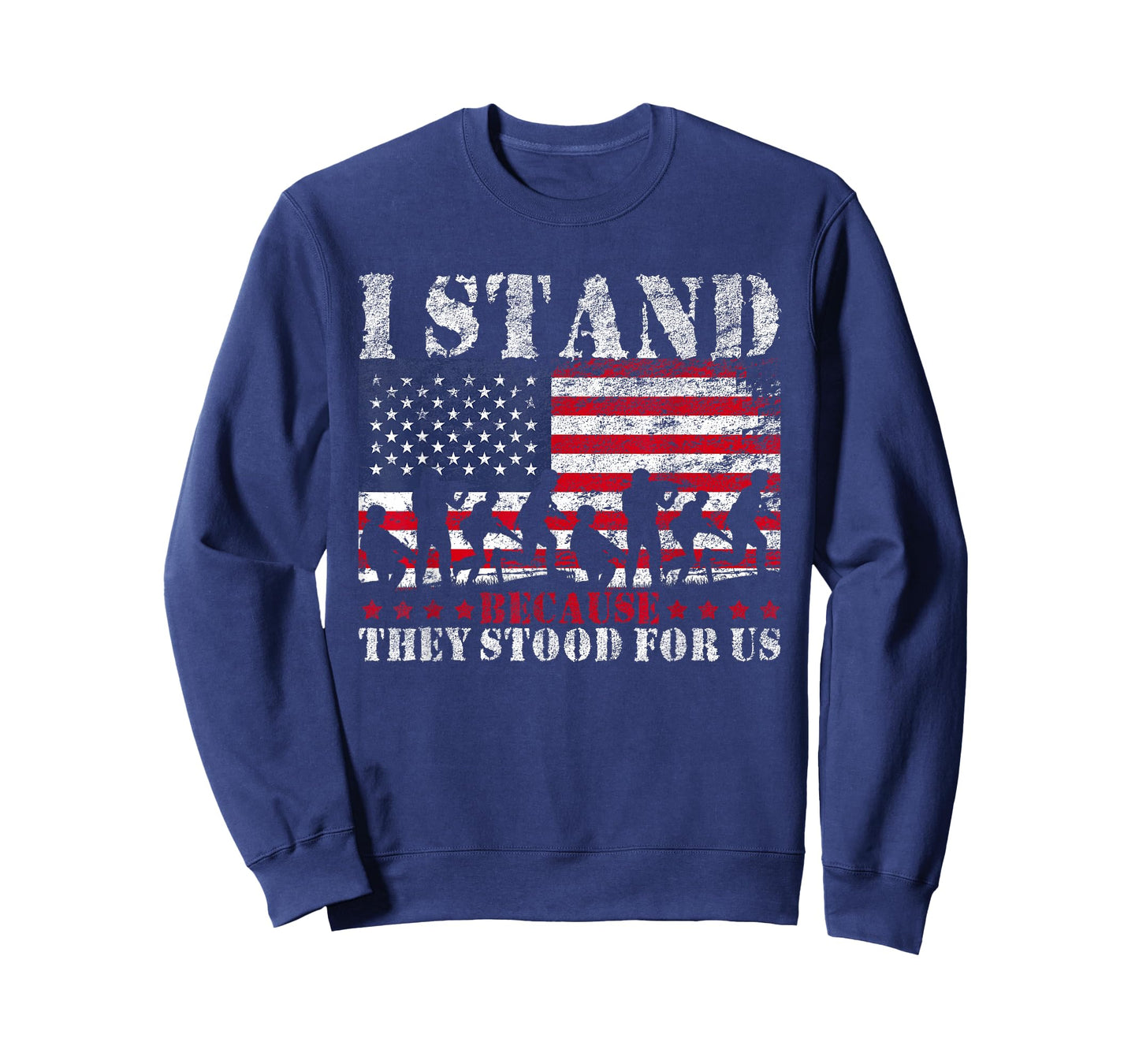 I Stand Because They Stood For Us American Flag T-Shirt for Women Kids Men
