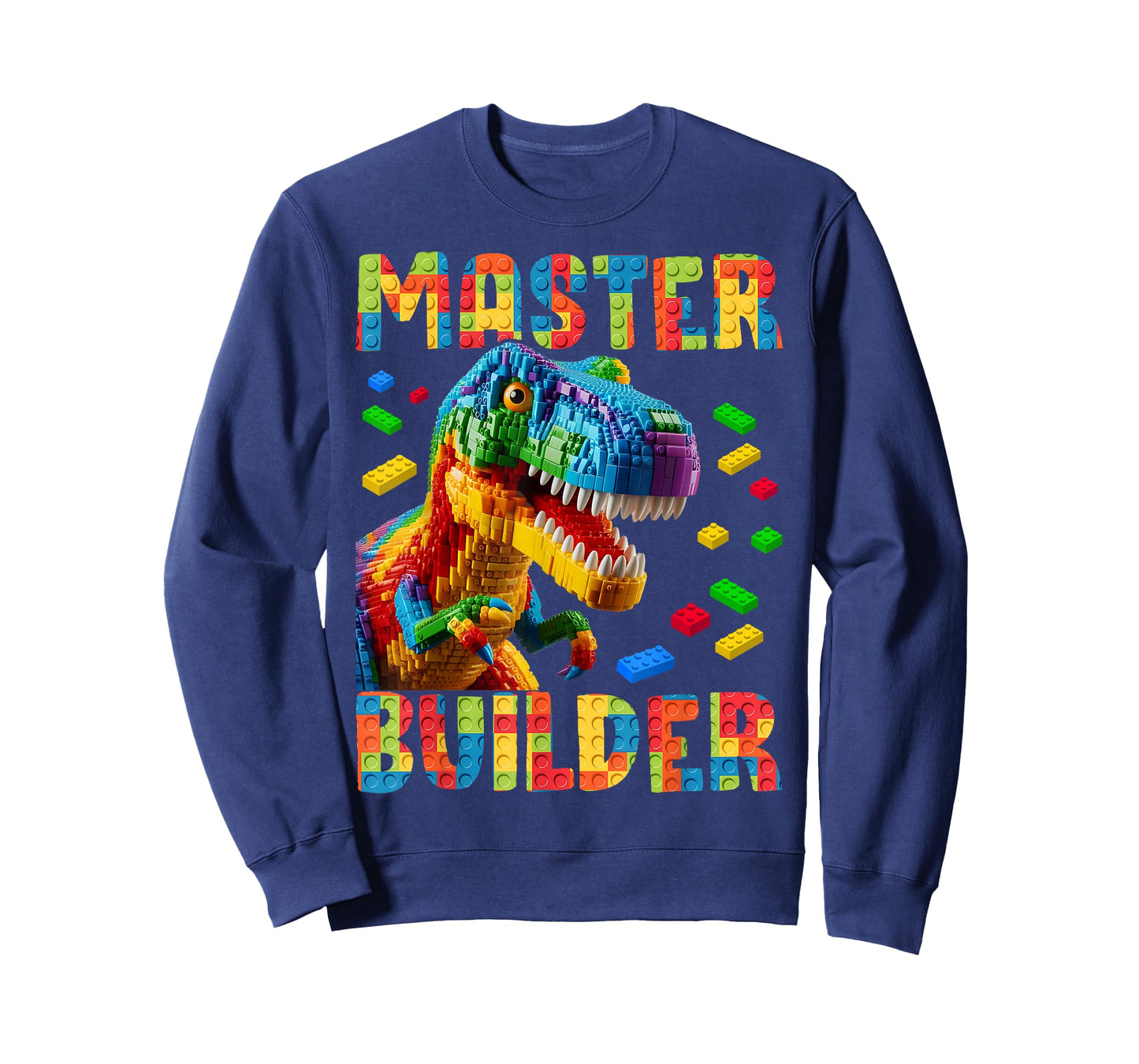 Master Builder Bricks Blocks Play Toys T-Rex Dinosaur T-Shirt