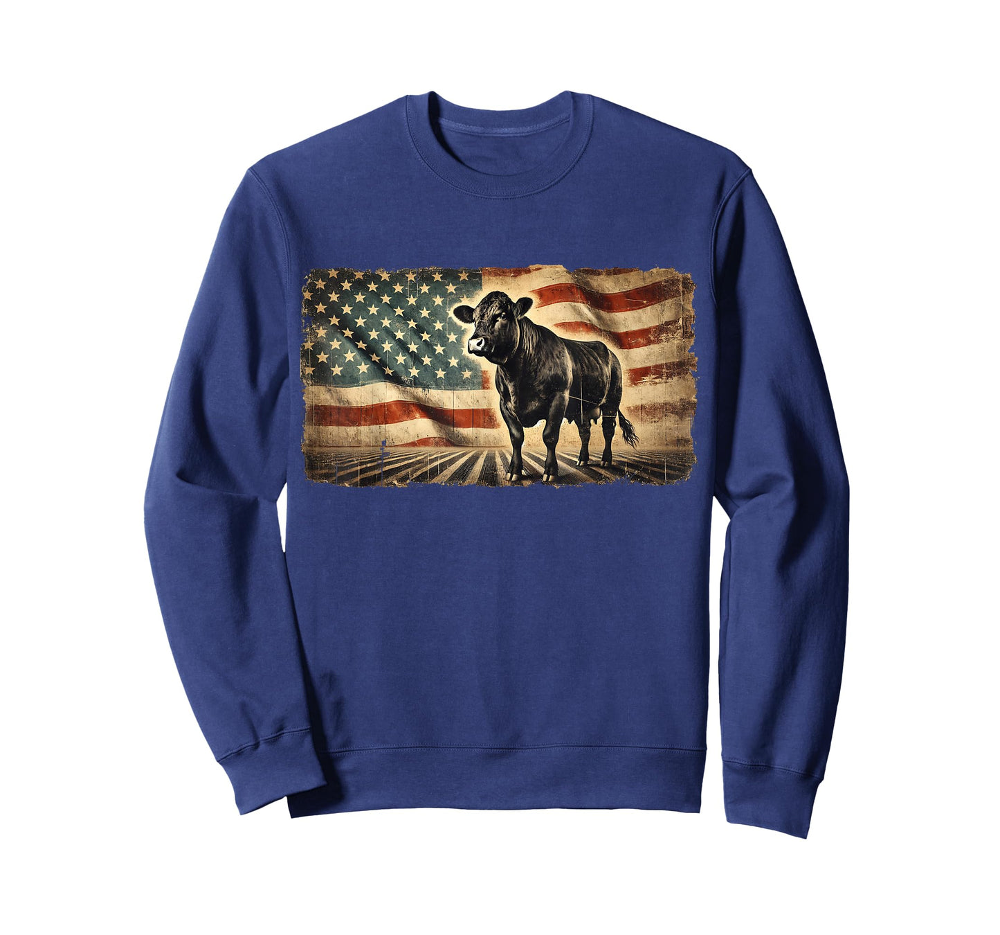 Angus Rancher USA American Flag Cow T-Shirt