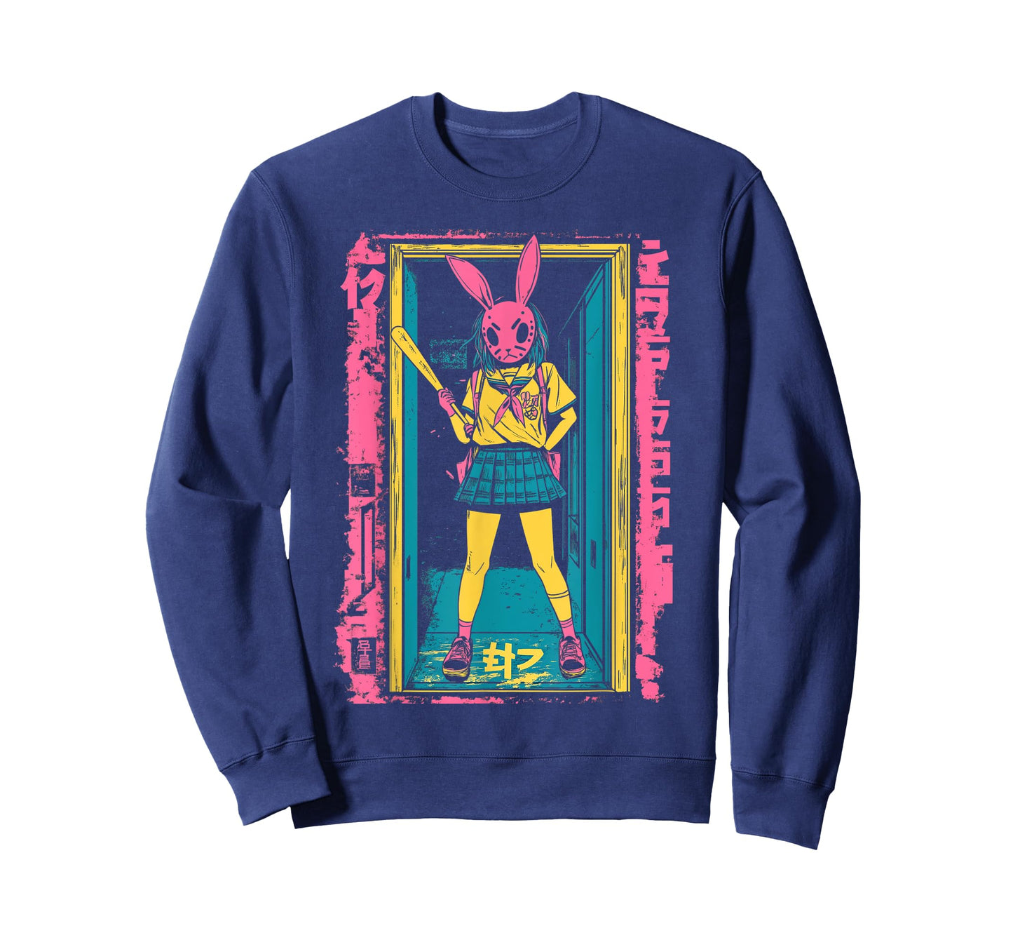 Creepy Girl Bunny Grunge Slasher Pastel Goth Anime Horror T-Shirt