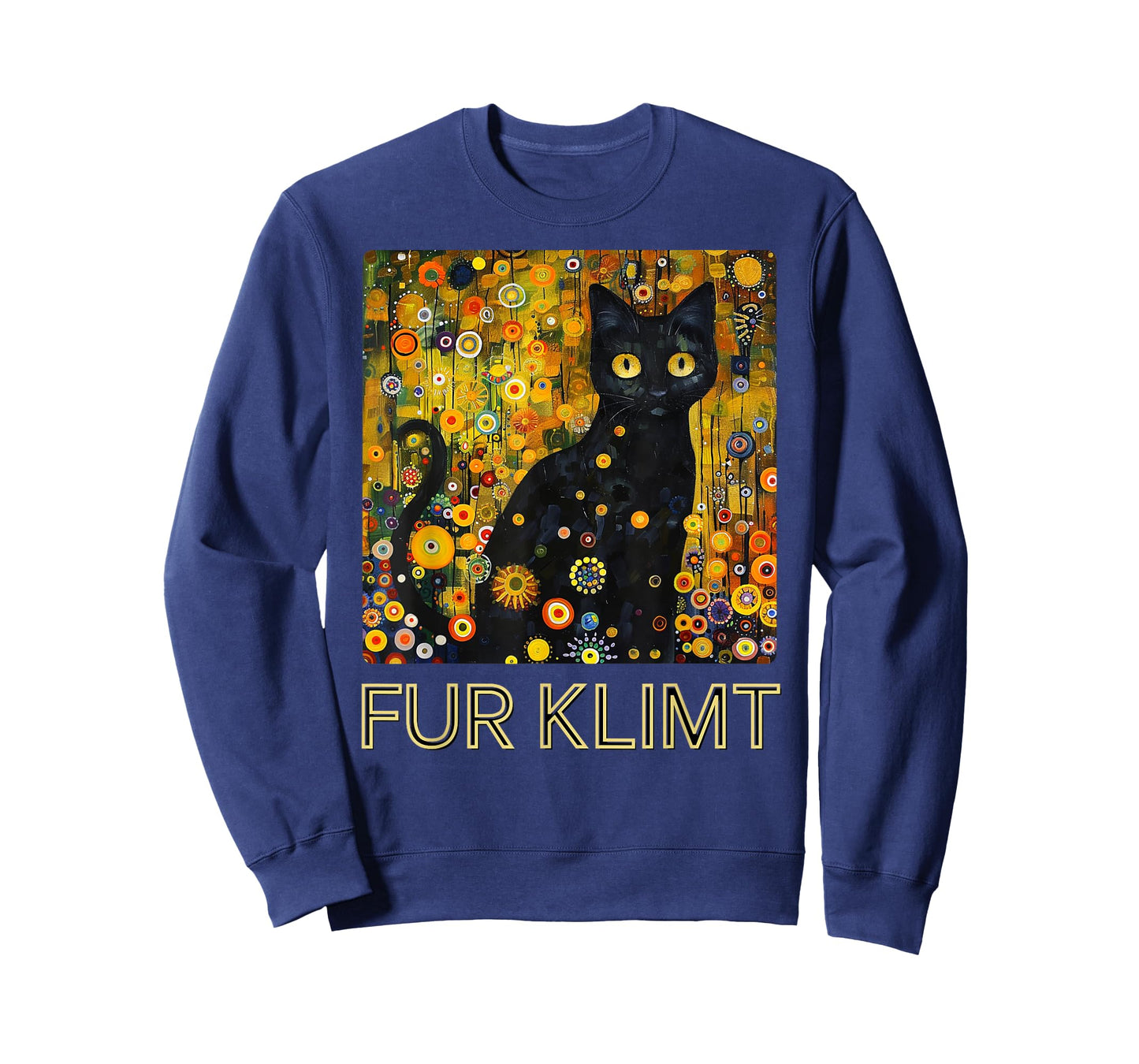 Black Cat in Klimt Painting, Cat Lover, Artist Art Student T-Shirt