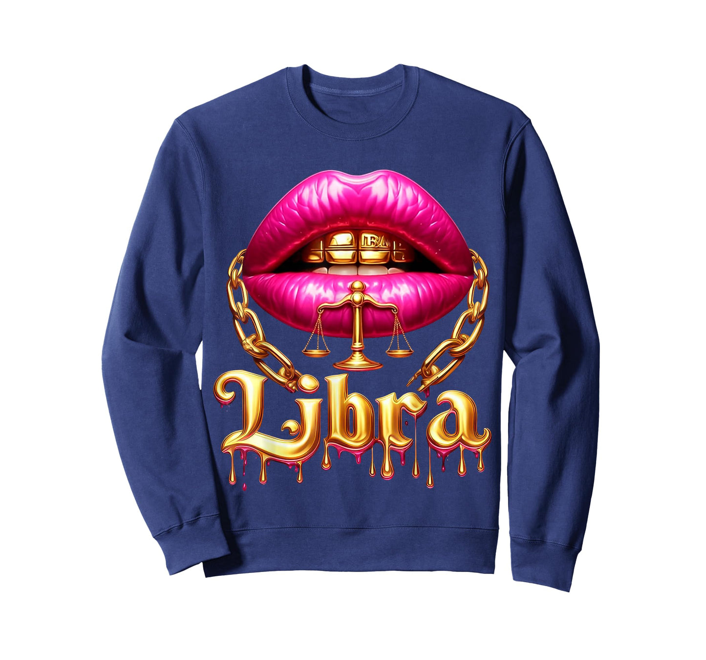 Libra Queens Birthday Pink Lips Afro Girls Libra Zodiac Sign T-Shirt