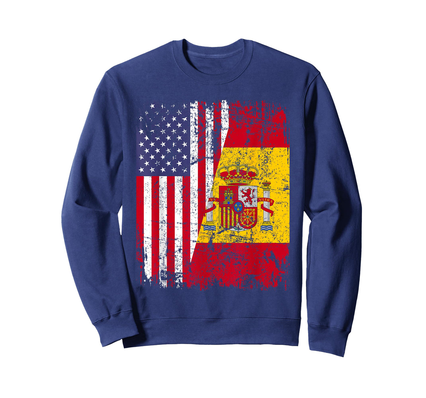 Spanish Roots | Half American Flag | USA Spain Flag T-Shirt