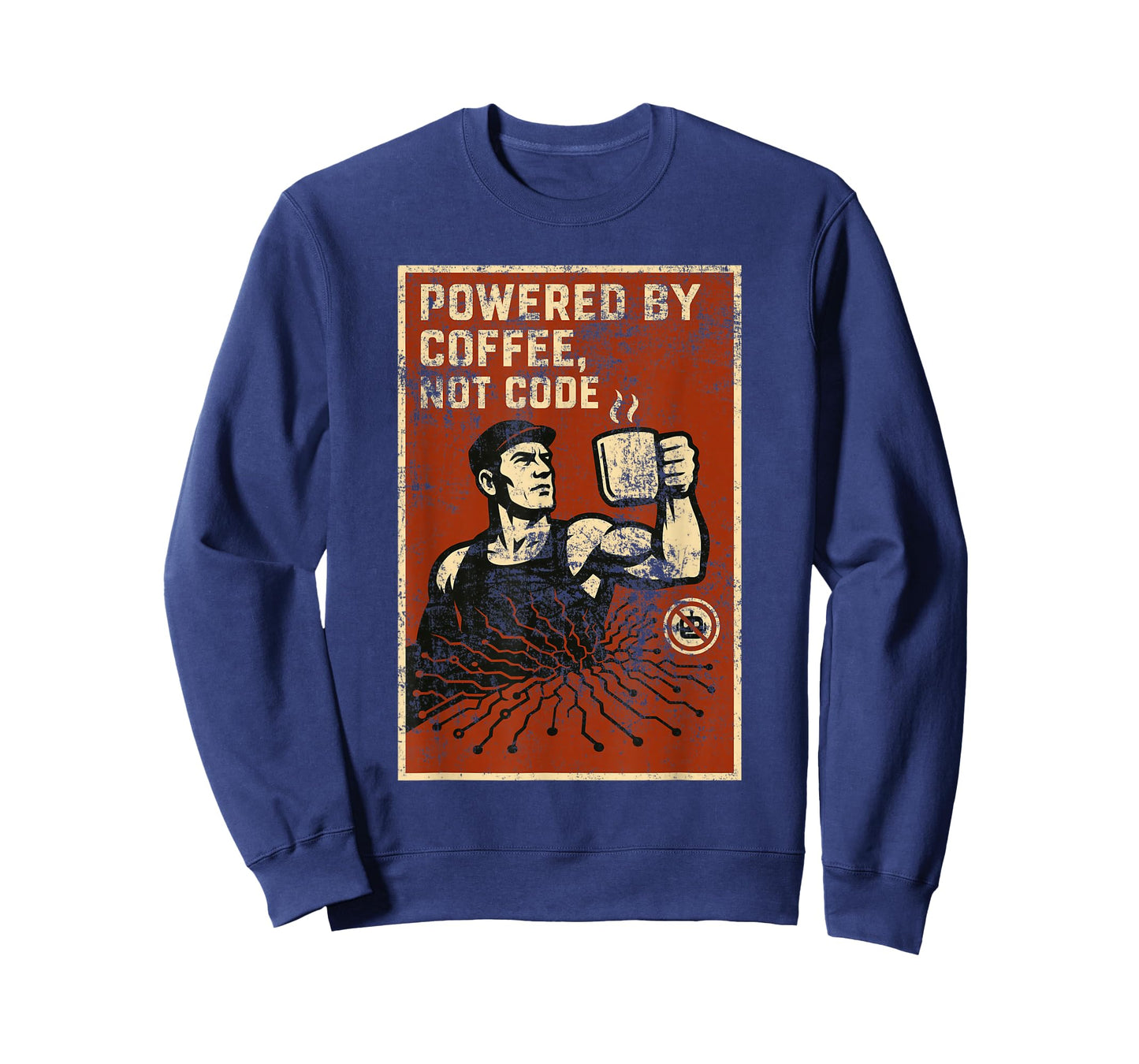 Clanker Free Powered by Coffee Not Code Retro Art T-Shirt